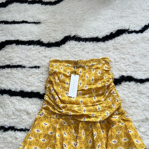 Veronica Beard Taras Ruched Mini Skirt in Sun Multi - Picture 4 of 7